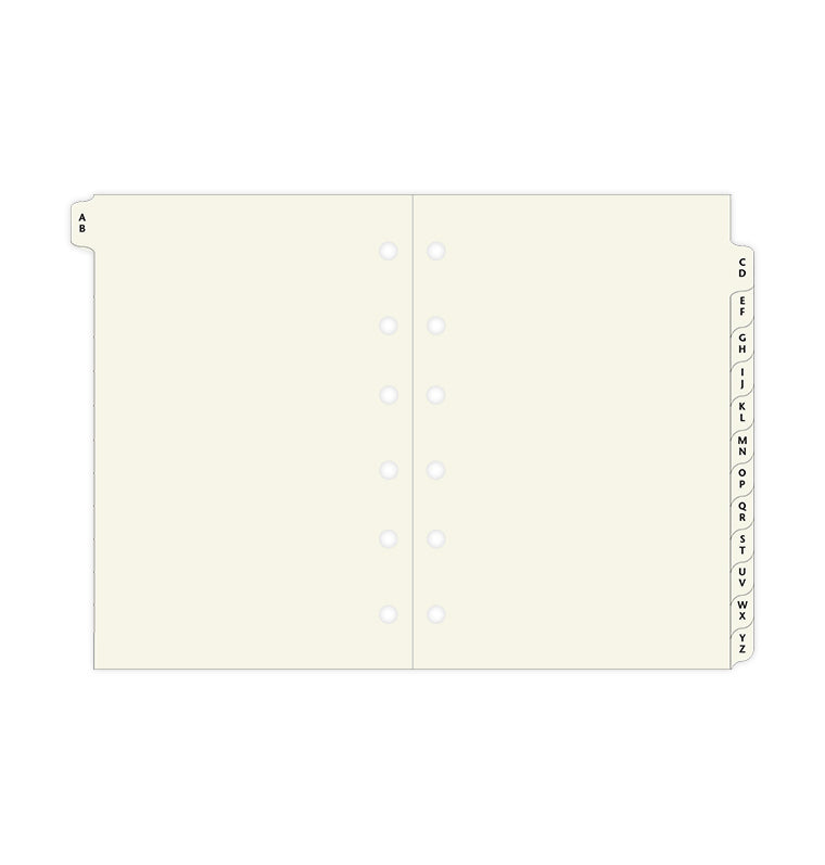 Cotton Cream A-Z Dividers - Pocket