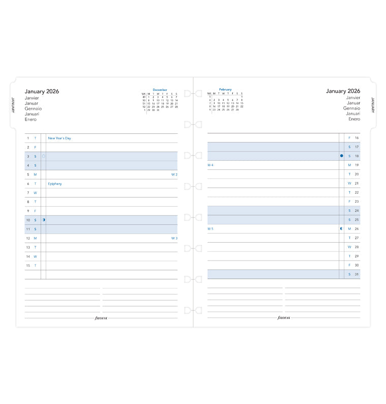 Filofax Notebook A5 Månadsöversikt 2026  26-15210