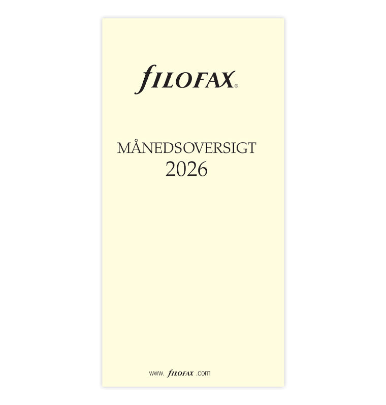 Filofax Månadsöversikt / Häftad, grå/röd flik Dansk Personal 2026 26-3851