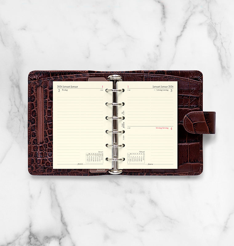 Filofax Dagbok dag per sida Svensk/ Dansk/ Norsk Pocket 2026 26-3861