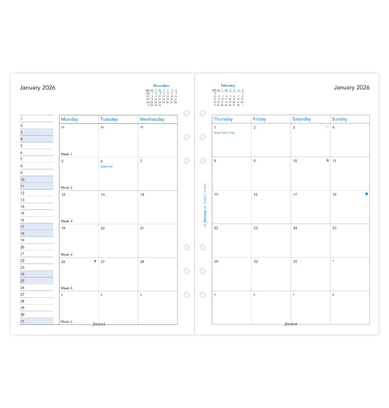 Filofax Refiller Month On Two Pages Diary - A5 2026 English 26-68510