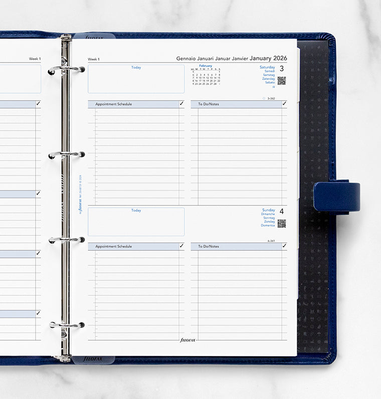 Filofax Refiller Dagbok 5-spr A4 2026 26-68719