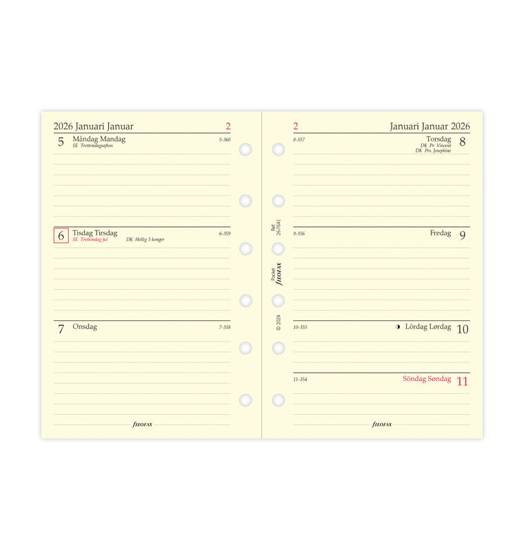 Filofax Årspaket Vecka/Uppslag Svensk/ Dansk/ Norsk Pocket 2026 26-7628