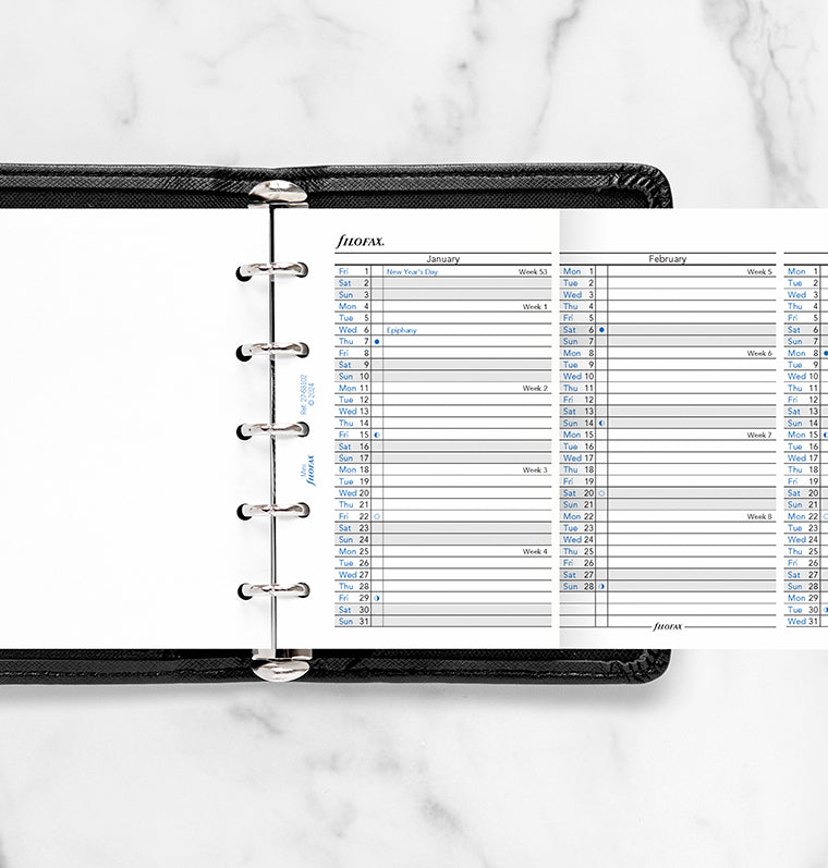 Filofax Refiller Vertical Year Planner - Mini 2027 English 27-68102