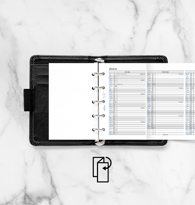 Filofax Refiller Vertical Year Planner - Mini 2027 English 27-68102