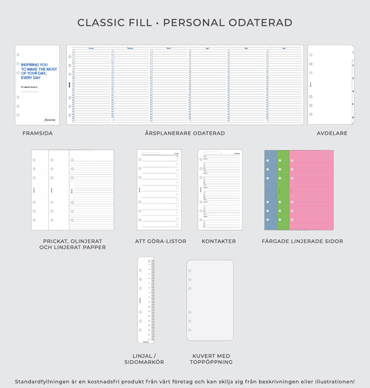 Finsbury Personal Leather Organiser Classic Fill