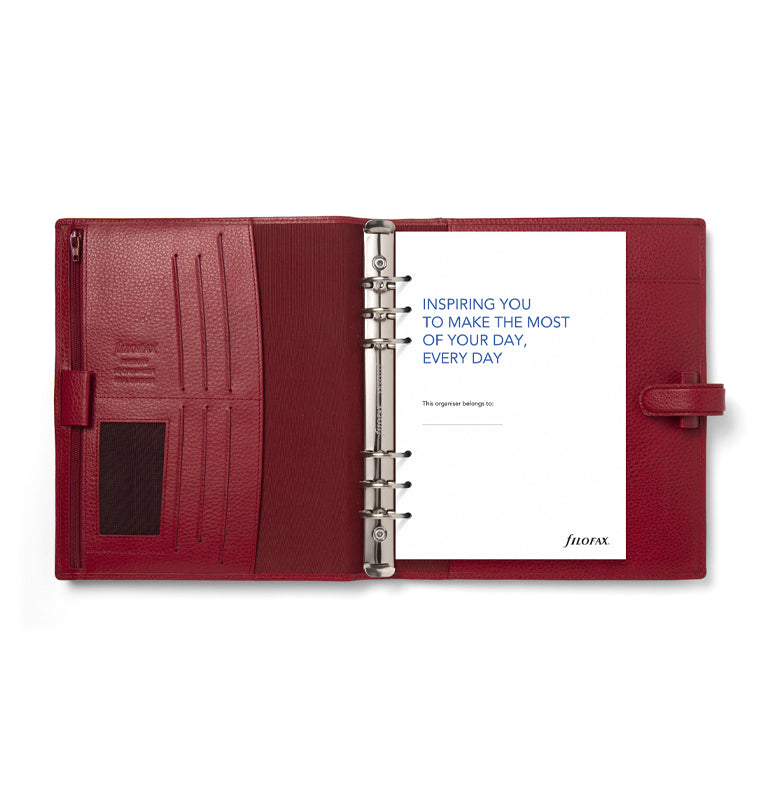 Finsbury A5 Leather Organiser Scarlet