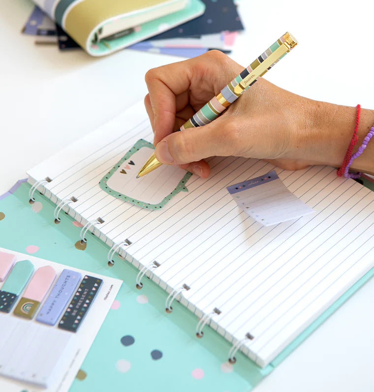 Filofax Sticky Notes in a Refillable Notebook - Good Vibes Stationery Collection