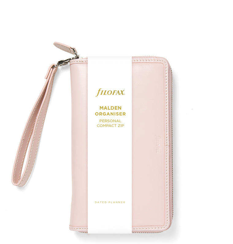 Filofax Malden Personal Compact Zip Leather Organiser in Pink In packaging